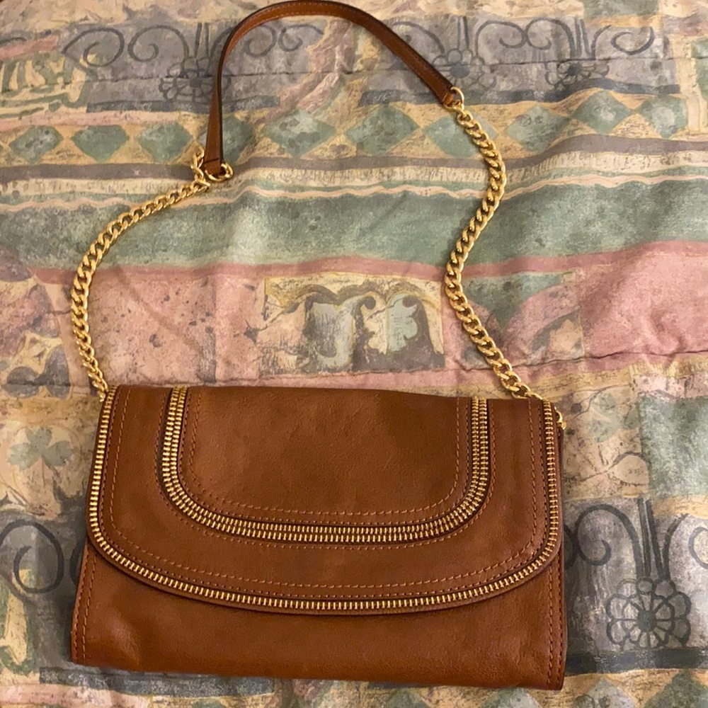 Michael Kors Zipper Trim Shoulder/Clutch Bag